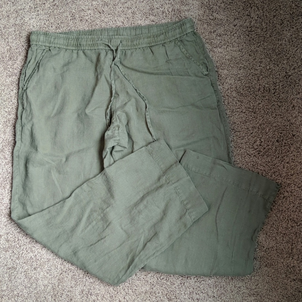 Olive green linen pants, Tommy Bahama